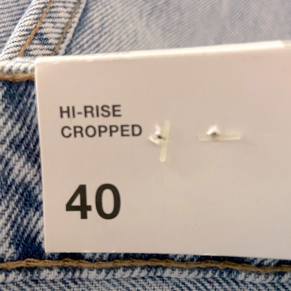 ZARA High RISE Cropped Straight Fit Raw Hem 5-Pocket Women’s Jeans Sz 40 (US 8) - Picture 11 of 11